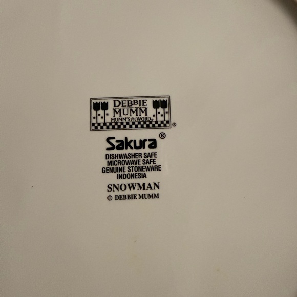 Debbie Mumm Snowman Dinner Plates Set of 2 Sakura - Picture 3 of 4